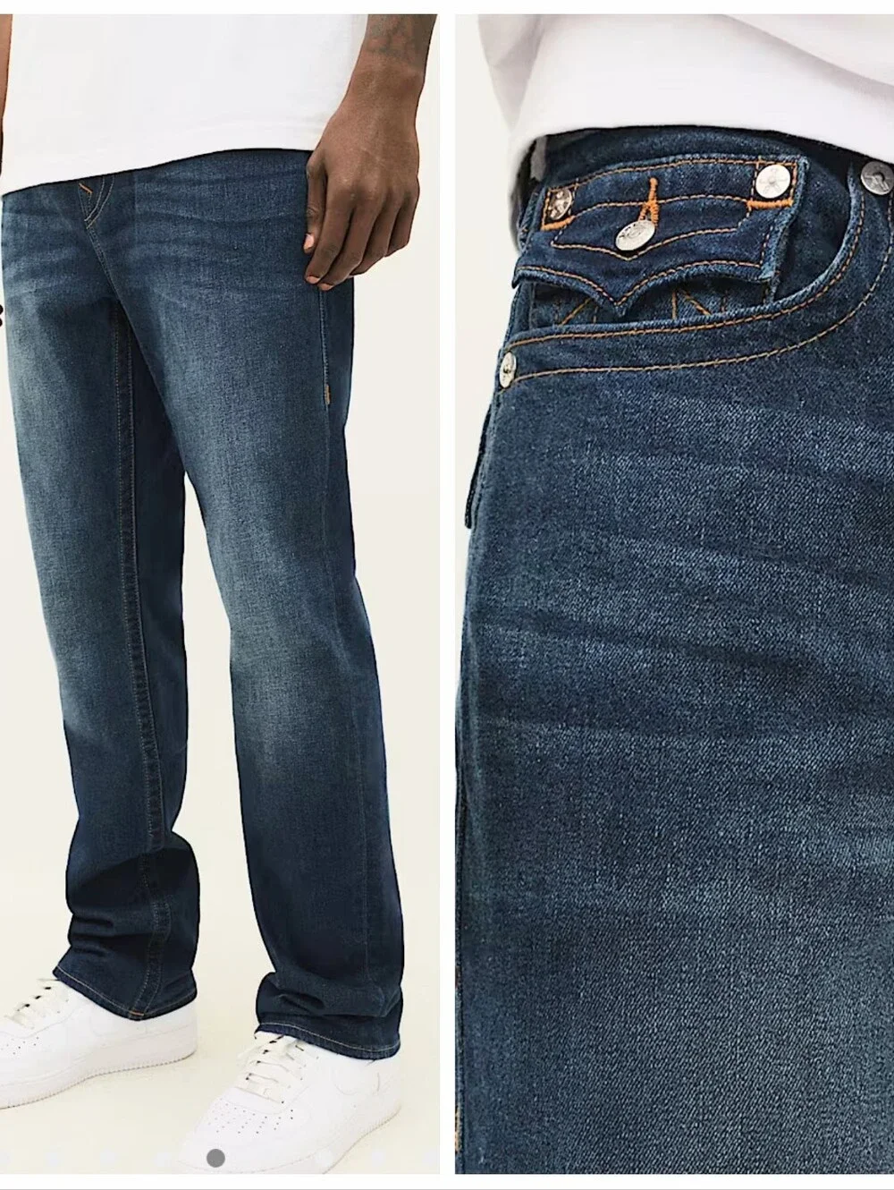 True Religion The Ricky Flap Straight Jean Mens 34 (36